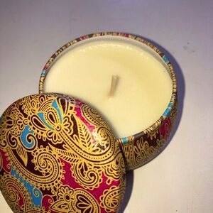 Lemon Scented Soybean Essential Oil Candel in Lovely Tribal Printed Jar